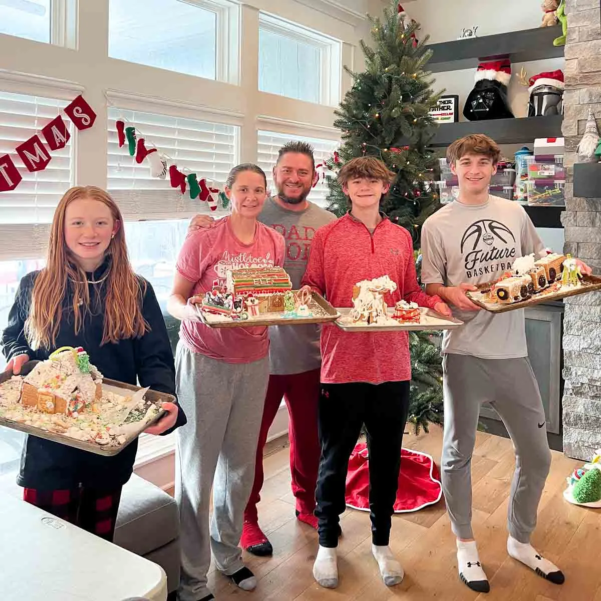 Showing off Gingerbread house party creations