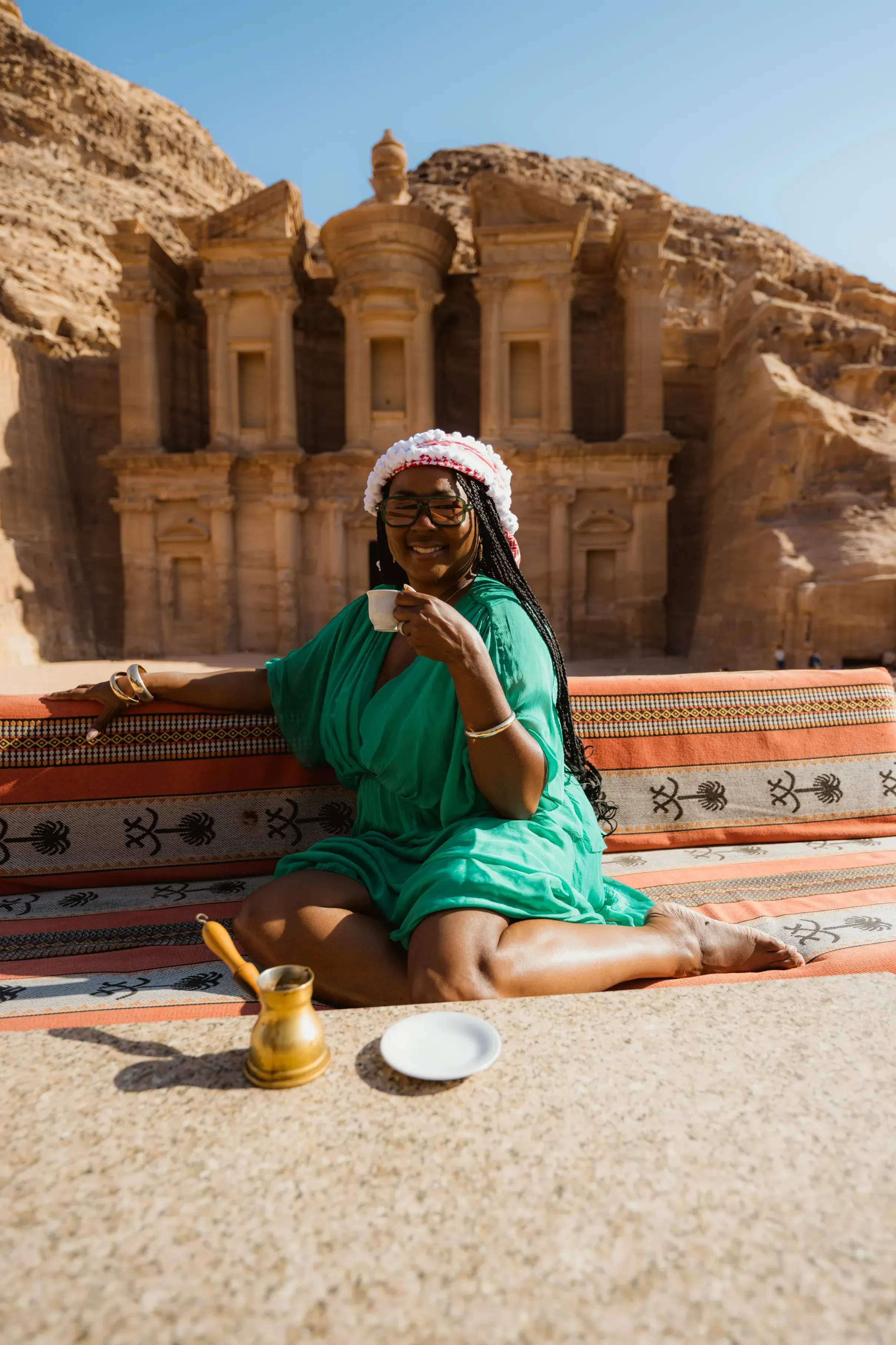 Tomiko in the desert.